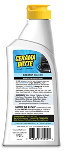Cerama Bryte Combo Kit Pads & Removes Tough Stains Cooktop and Stove Top Cleaner for Glass - Ceramic Surfaces, 10 Ounces - Image 2